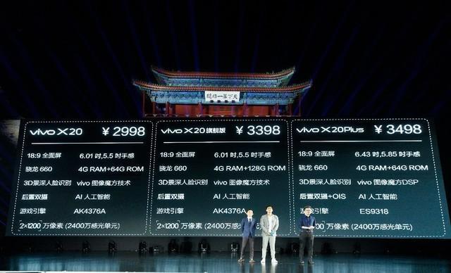 vivo X20推全面屏手机售价3398元 倪旭东坦言是冒险